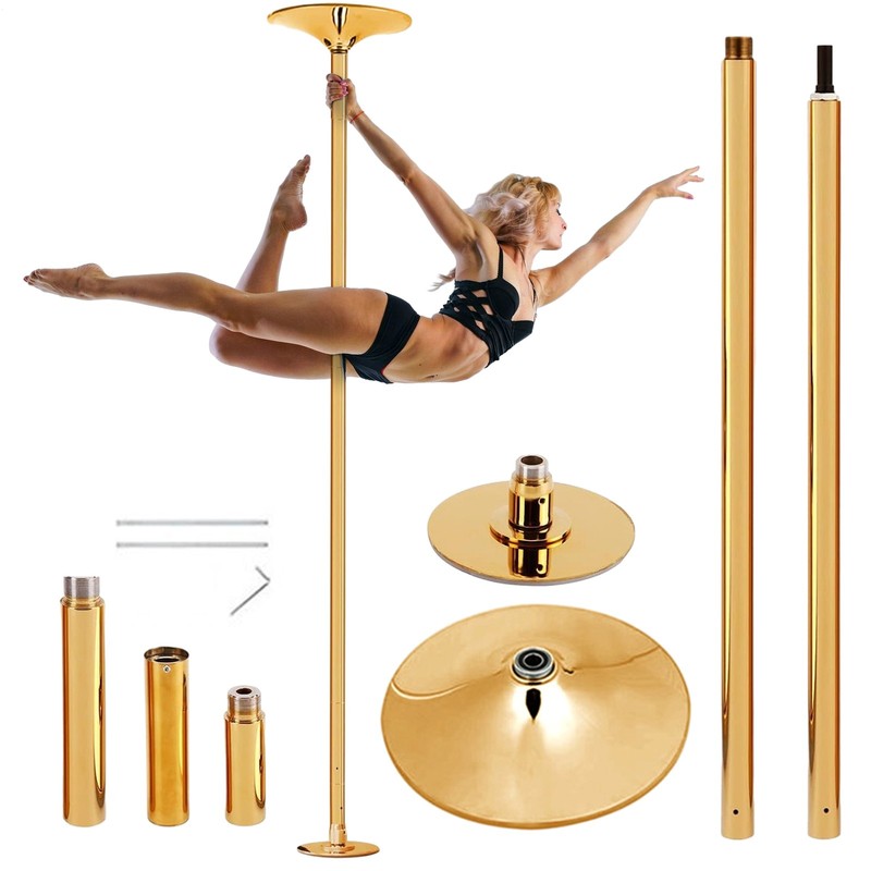 Dance Pole 45mm Portable Static Spinning Stripper Pole Exercise Party Dancing-