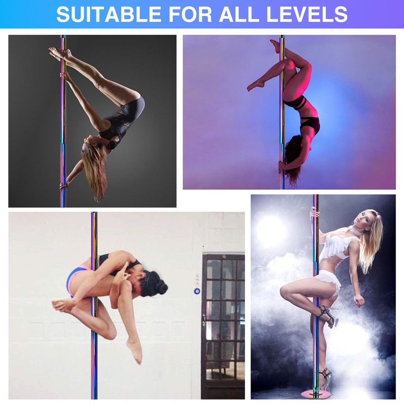 Dance Pole 45mm Portable Static Spinning Stripper Pole Exercise Party Dancing gallery