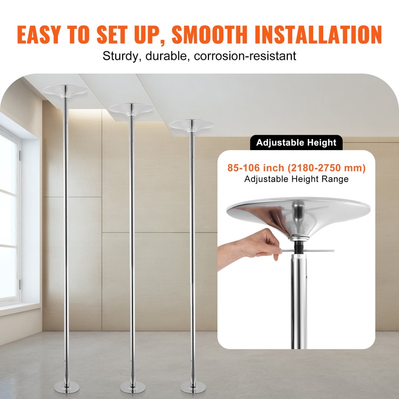 VEVOR Professional Spinning Static Dancing Pole Portable Removable Fitness Kit gallery