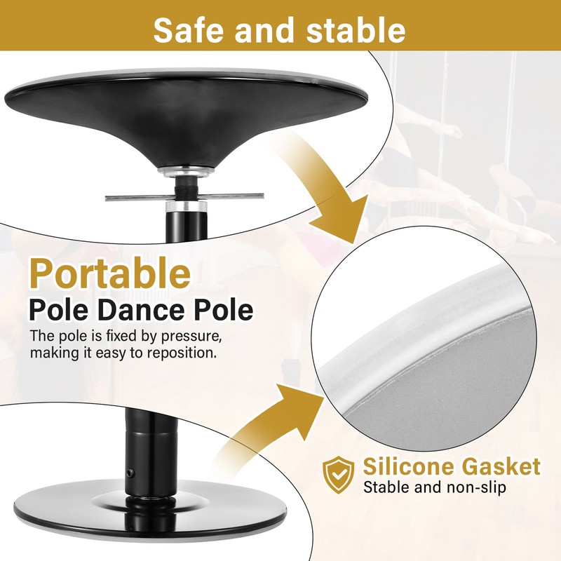 Professional Spinning Dancing Pole- Portable & Removable Fitness Pole Brand New gallery