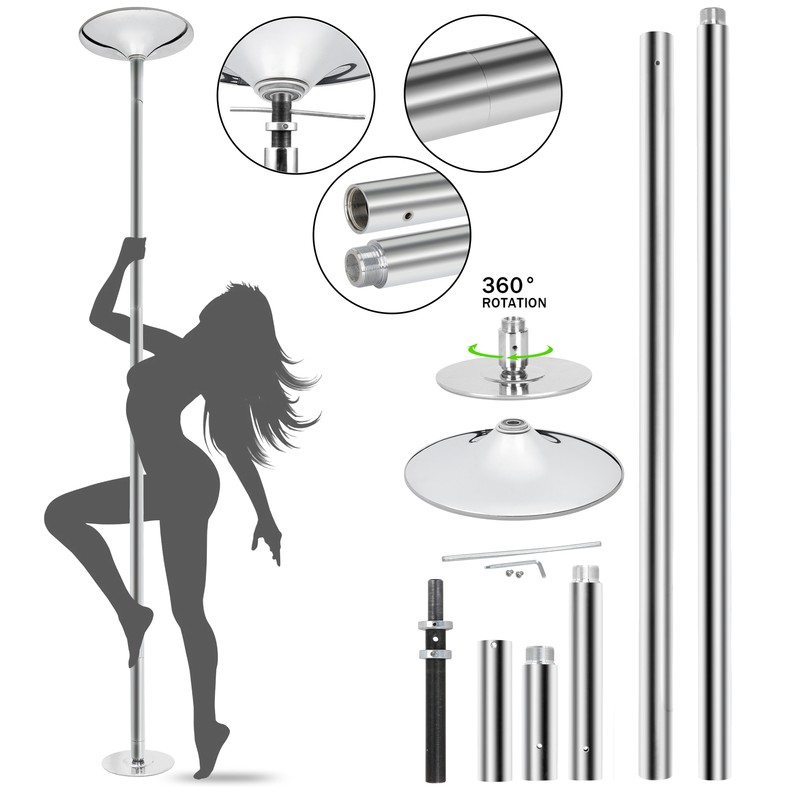45mm Electroplated Chrome Finish Dance Pole Full Kit Stripper Dancing Pole Sturd