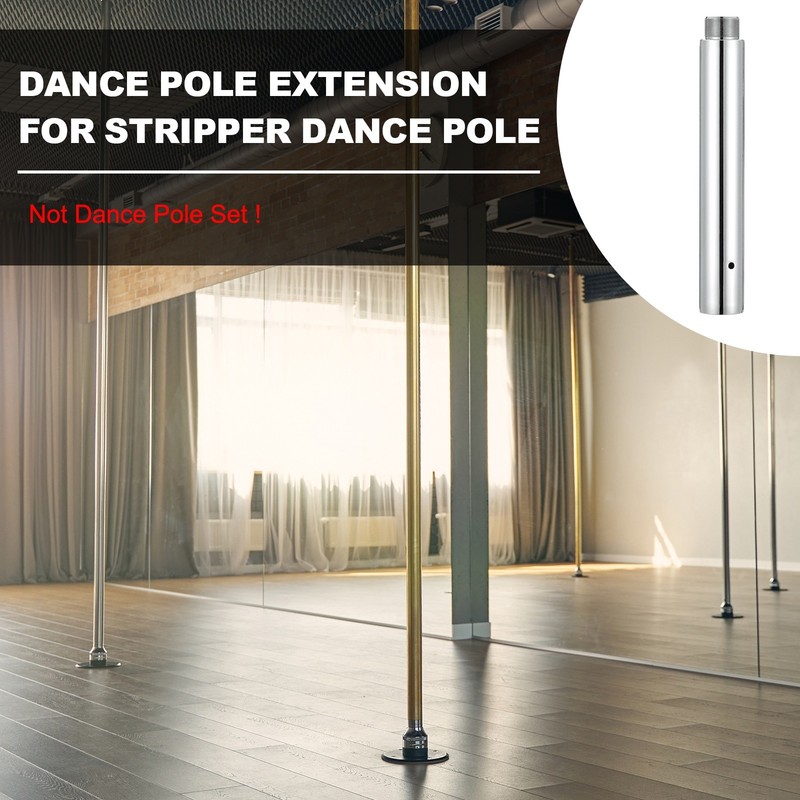 Pole Extension for 45mm Dance Pole, 10" & Silver & Stainless Steel gallery