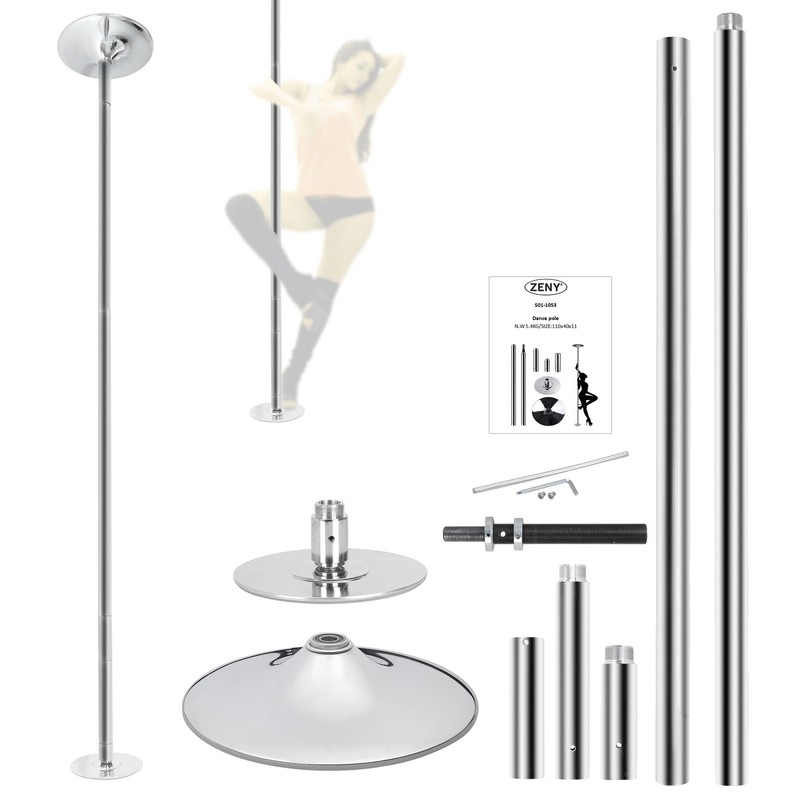 45mm Professional Chrome Finish Dance Pole Full Kit Removable Stripper Dancing gallery
