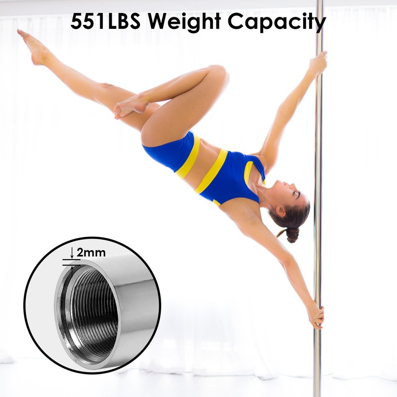 7.33FT to 9FT Dance Pole Set Home Exercise Club Static Spinning Stripper Dancing gallery